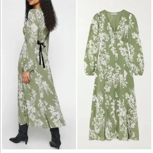 Reformation Brogan Floral Dress Green Willow size 2